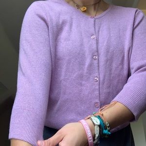 Purple button up fleece sweater